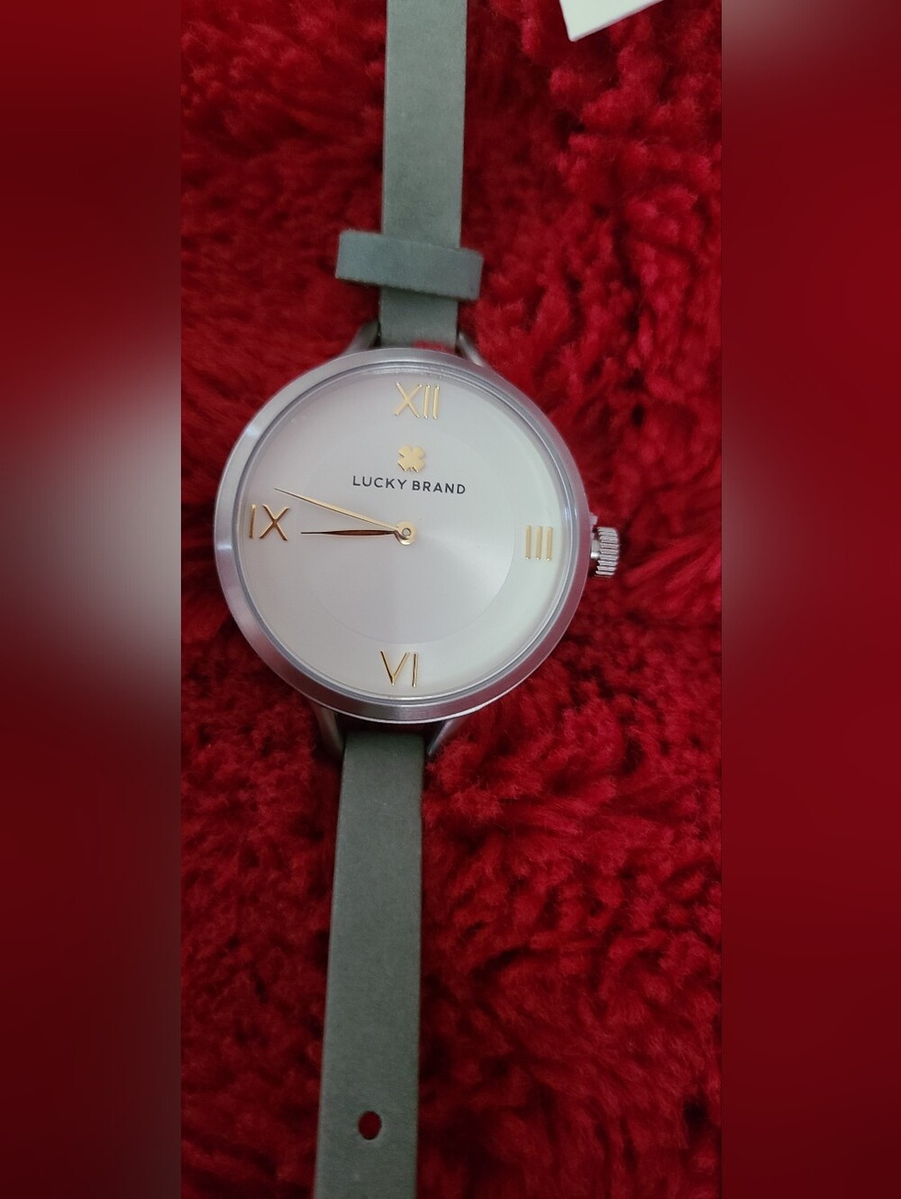 Lucky Brand* Women's Watch.  Soft Greyish/green Genuine Leather Band.